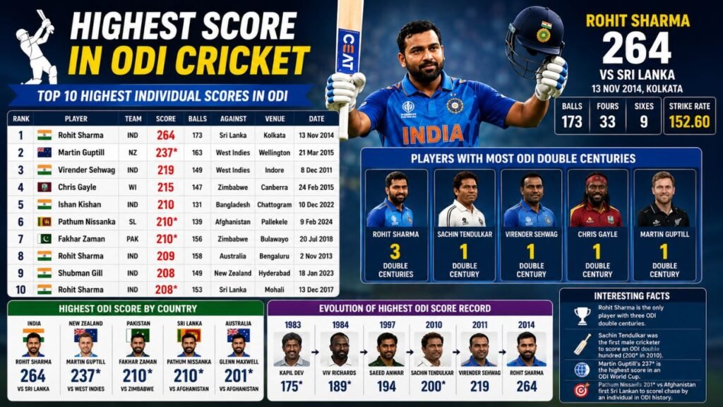 Highest Score in ODI 
